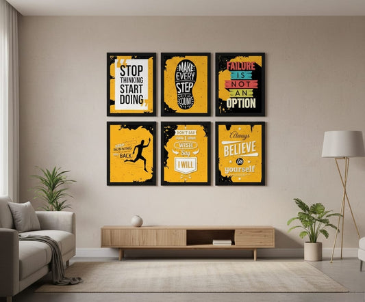 Inspiring Motivational Quotes- 6 Panel Art