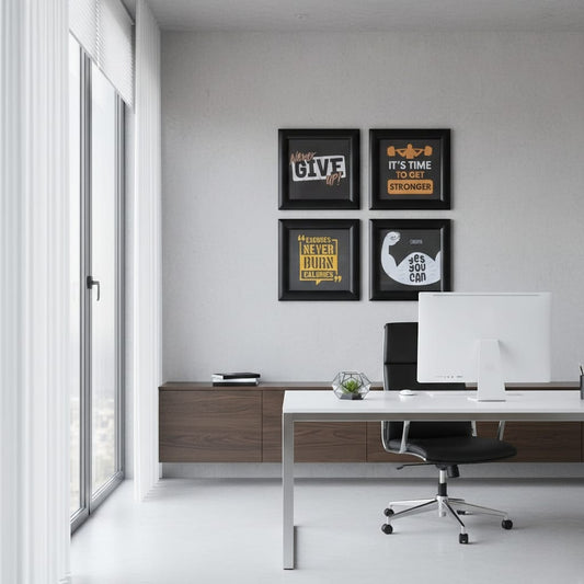 Colorful Typography Motivational Quotes (4 Panel) Wall Art