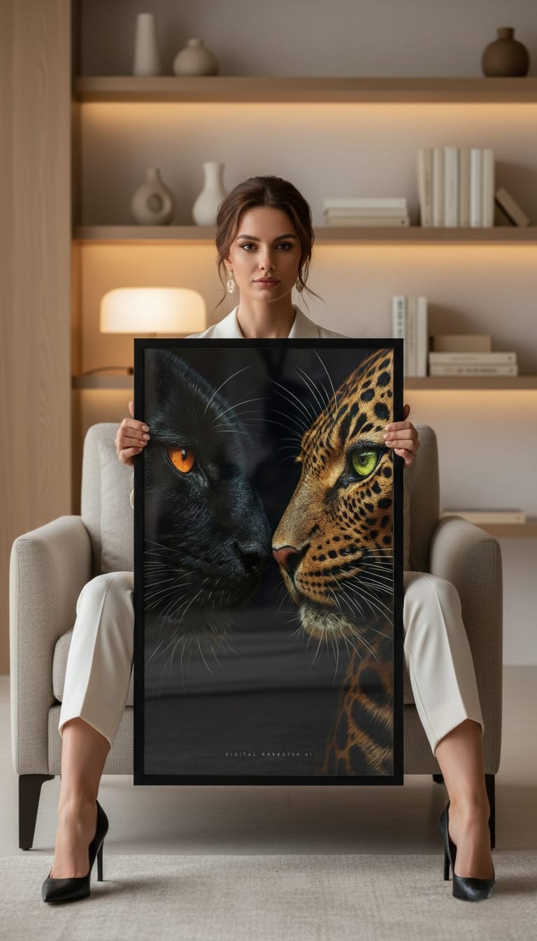 Panther & Leopard Duality – Premium Wall Art