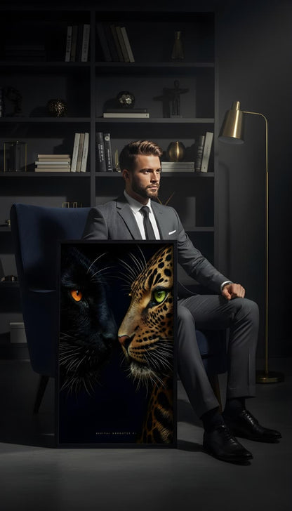 Panther & Leopard Duality – Premium Wall Art