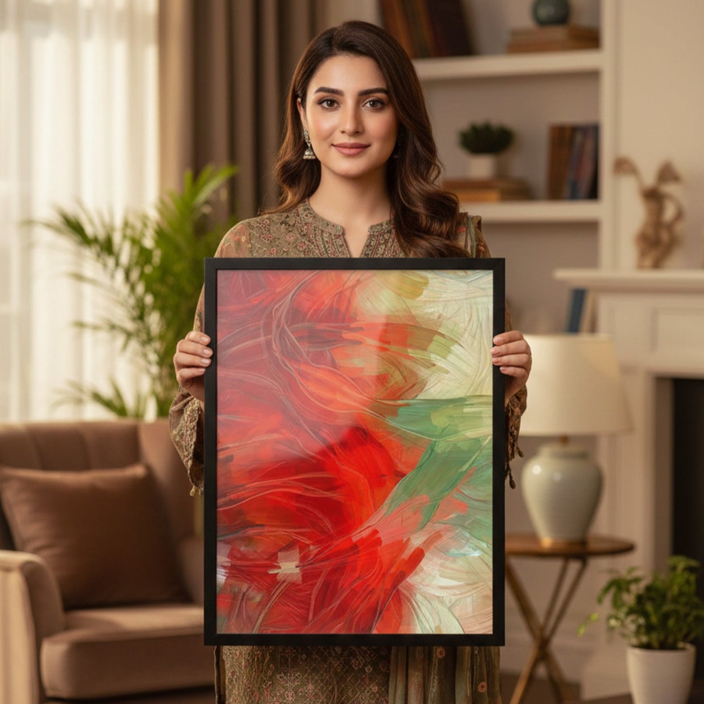 Red Minimal Abstract Canvas Frames | Wall Art