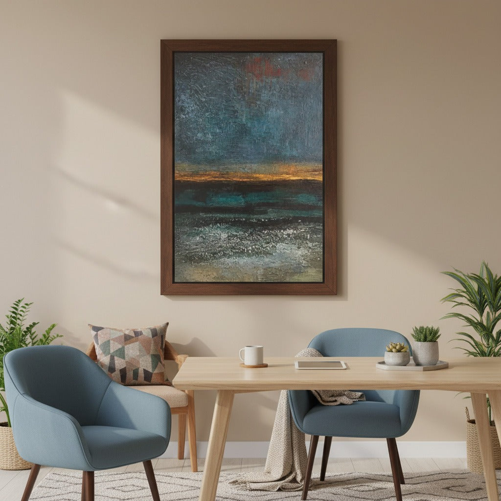 Moody Seascape Dark Atmospheric Canvas Wall Art