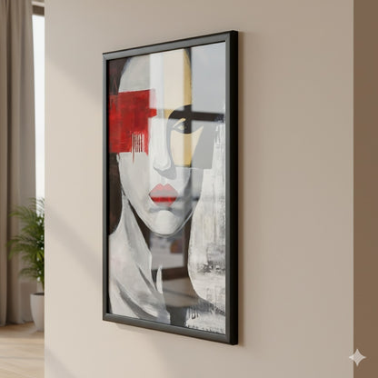 Grey And Black Women Canvas Frames Wall Art