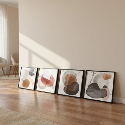 Colorful Watercolor Stain Badge (4Panel) Wall Art
