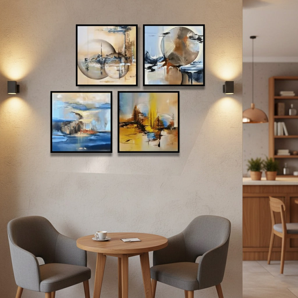 Generic Hand Painted Abstract Colorful (4Panel) Wall Art