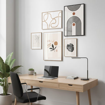 SET OF 5 (ABSTRACT & LEAVES)