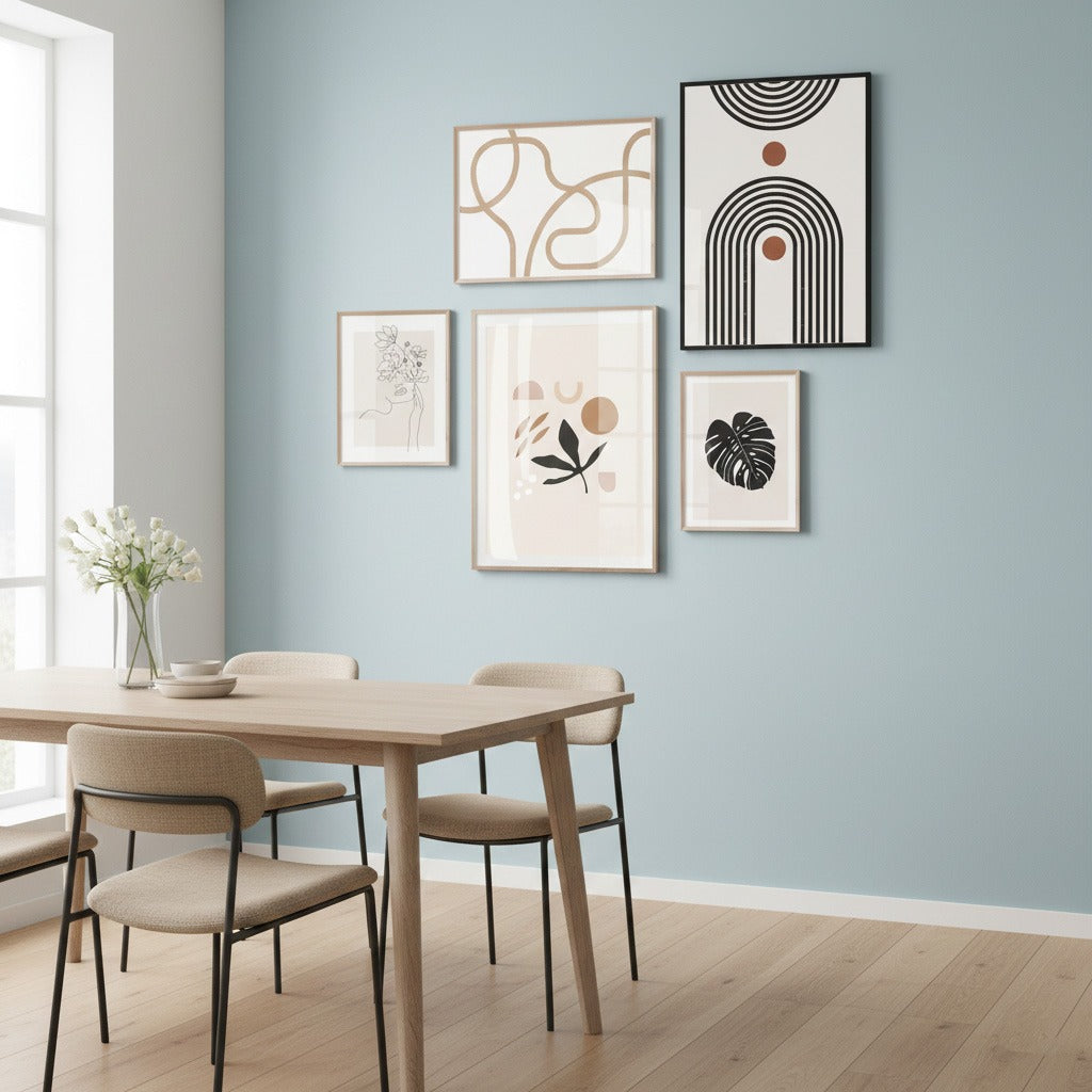 SET OF 5 (ABSTRACT & LEAVES)