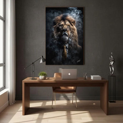 Smoky Lion Abstract Single Wall Art