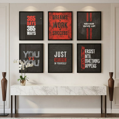Inspiring Motivational Quotes- 6 Panel Art