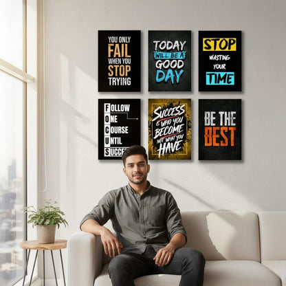 Inspiring Motivational Quotes- 6 Panel Art