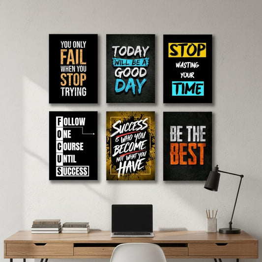 Inspiring Motivational Quotes- 6 Panel Art