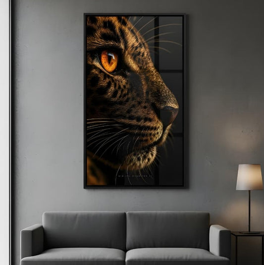Aggressive leopard Frame | Wall Art