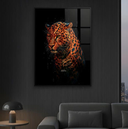 Aggressive leopard Frame | Wall Art