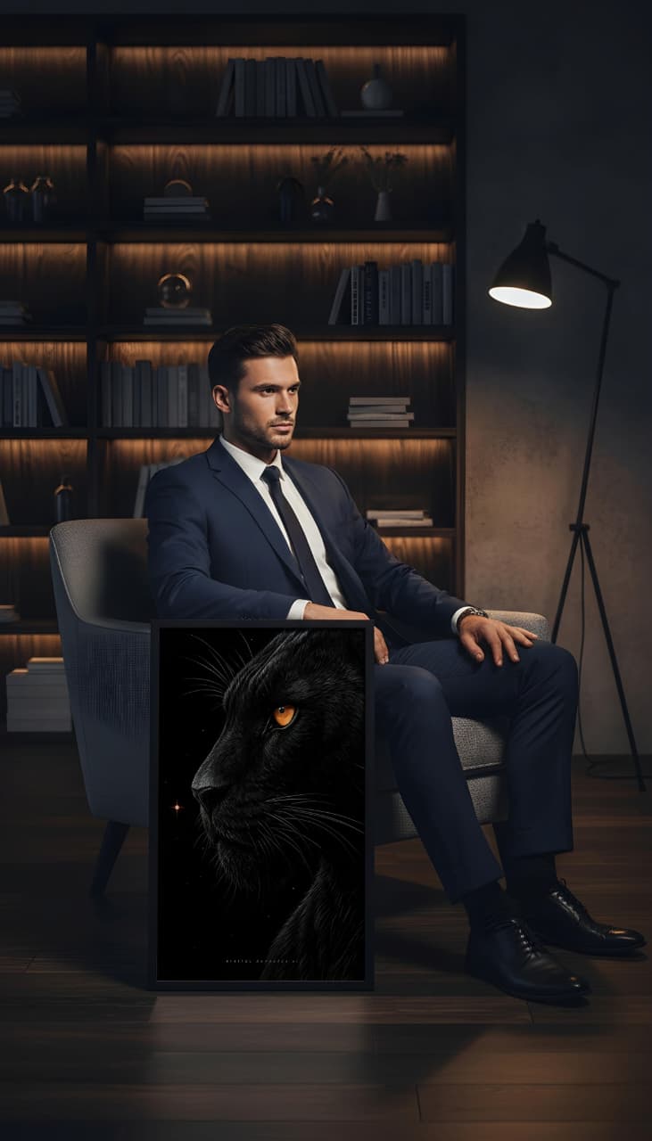 Shadow Gaze – Black Panther Wall Art