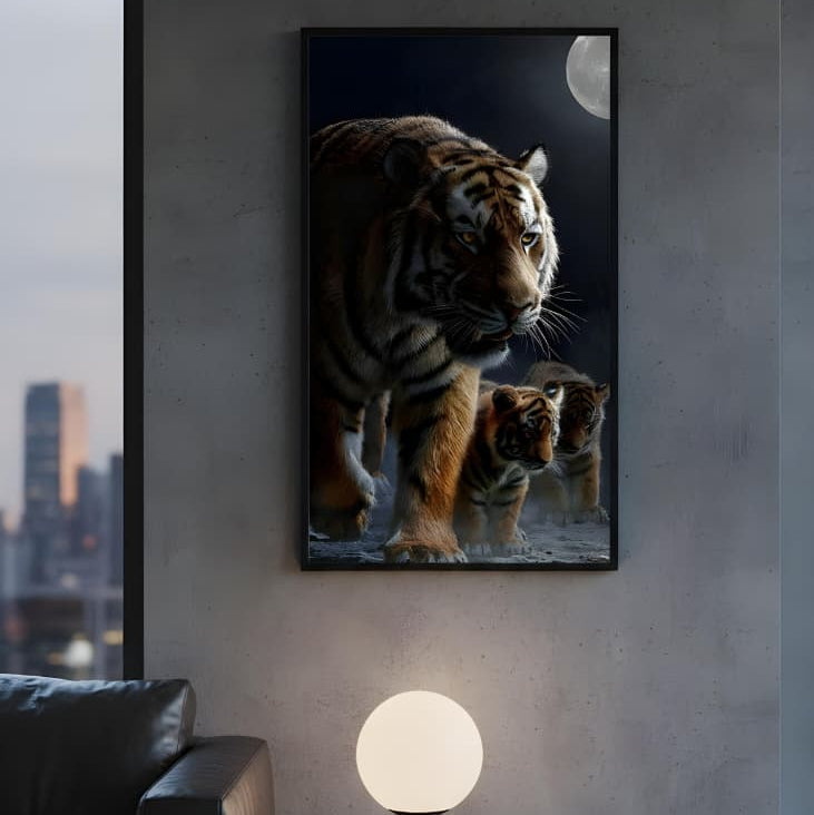 Shadow Prowler: Amber-Eyed Leopard Wall Art