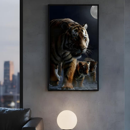 Shadow Prowler: Amber-Eyed Leopard Wall Art