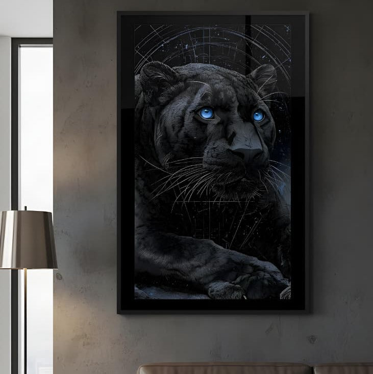 The Obsidian Gaze | Premium Leopard Portrait Wall Art