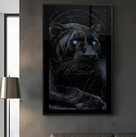 The Obsidian Gaze | Premium Leopard Portrait Wall Art
