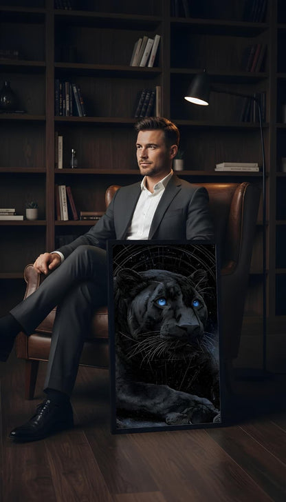 The Obsidian Gaze | Premium Leopard Portrait Wall Art