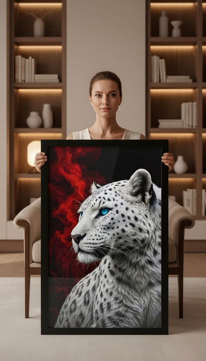 Arctic Shadow: The White Leopard Canvas
