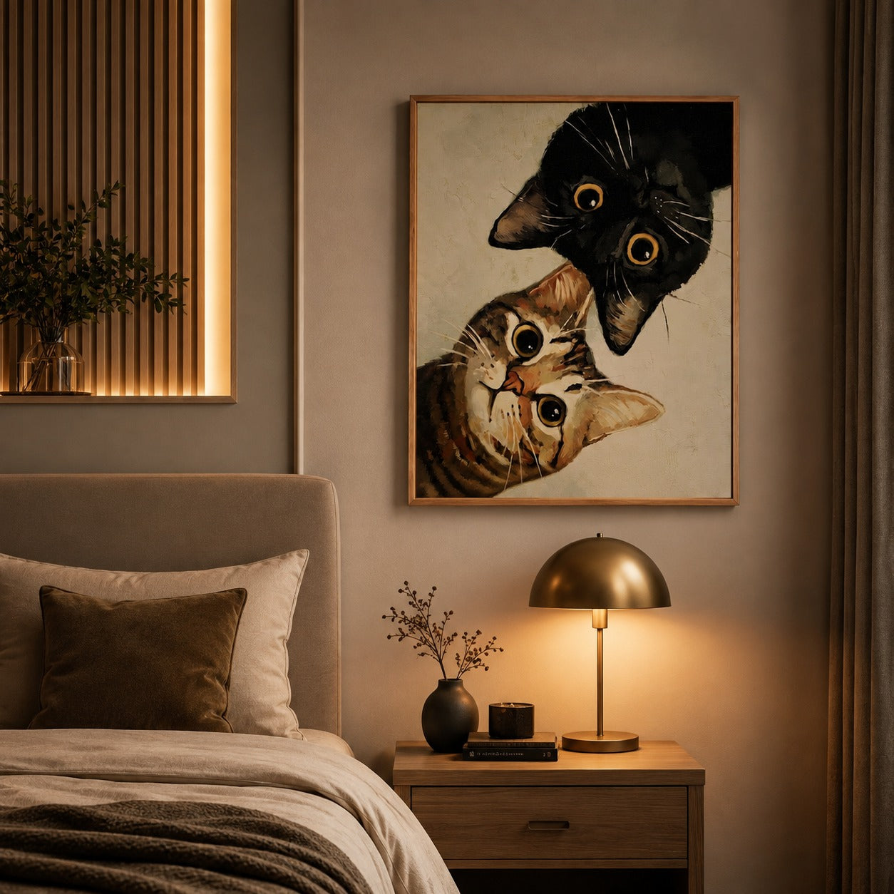Feline Harmony – Cat Couple Canvas Wall Art