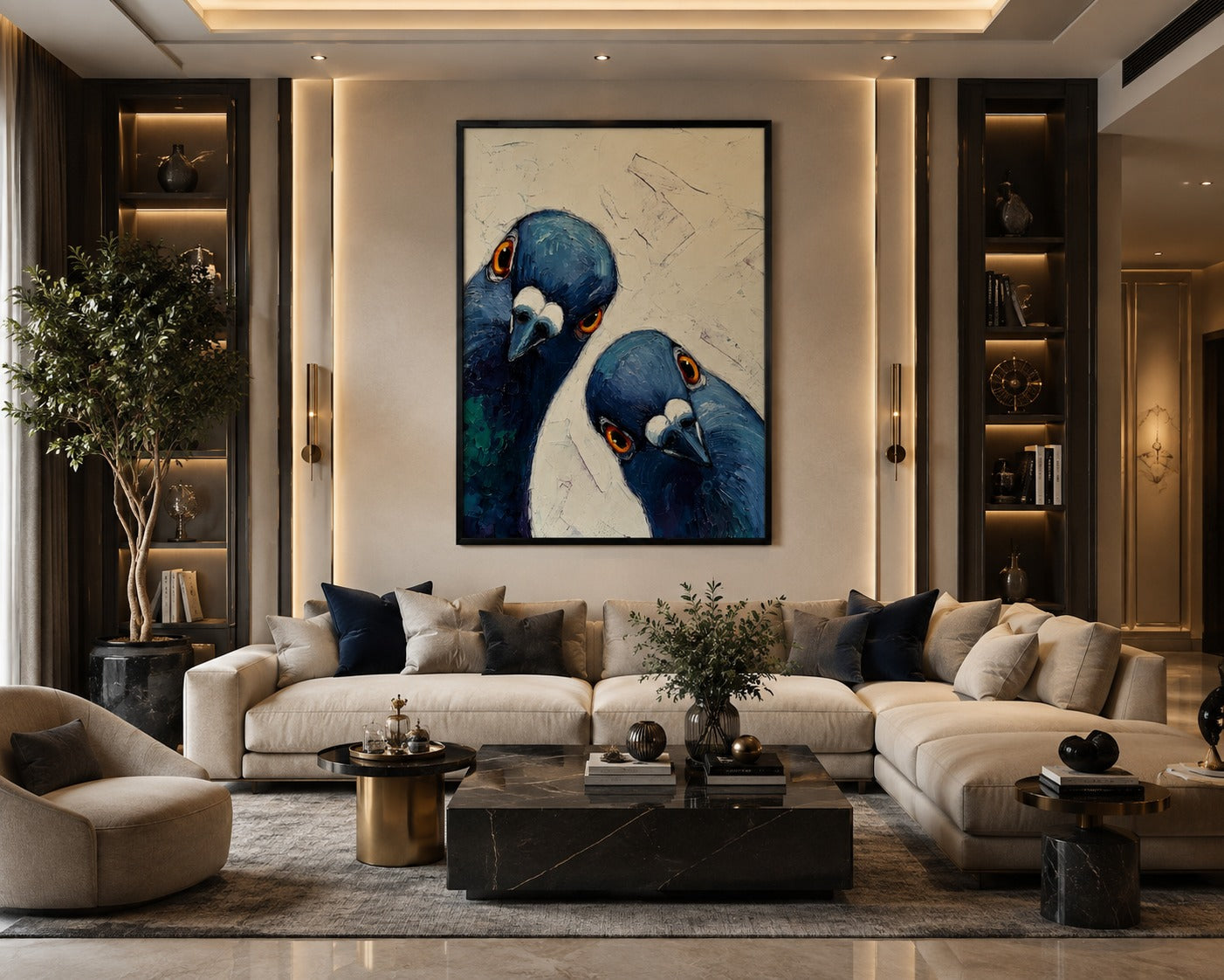 Blue Harmony – Peacock Canvas Wall Art