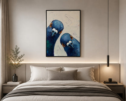 Blue Harmony – Peacock Canvas Wall Art