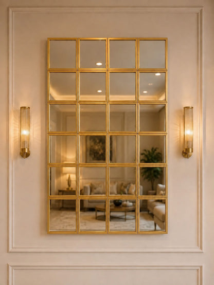 Grid Mirror Wall Hanging GOLDEN