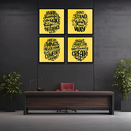 ZEBO TREND Motivational (4 Panel) Wall Art