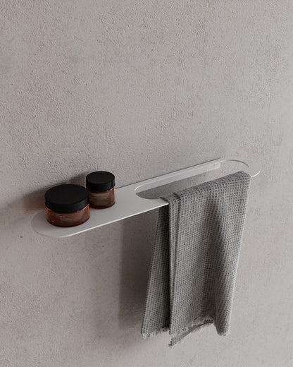 Wall-Mounted Towel Rack with Storage Shelf