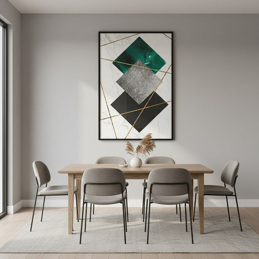 Marble Background Gold Line Print | Wall Art