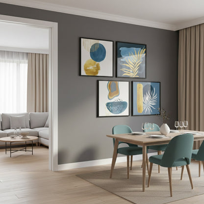 Abstract Botanical Foliage plant (4Panel) Wall Art