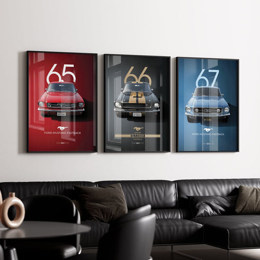 Classic Ford Mustang - 3 Panel art