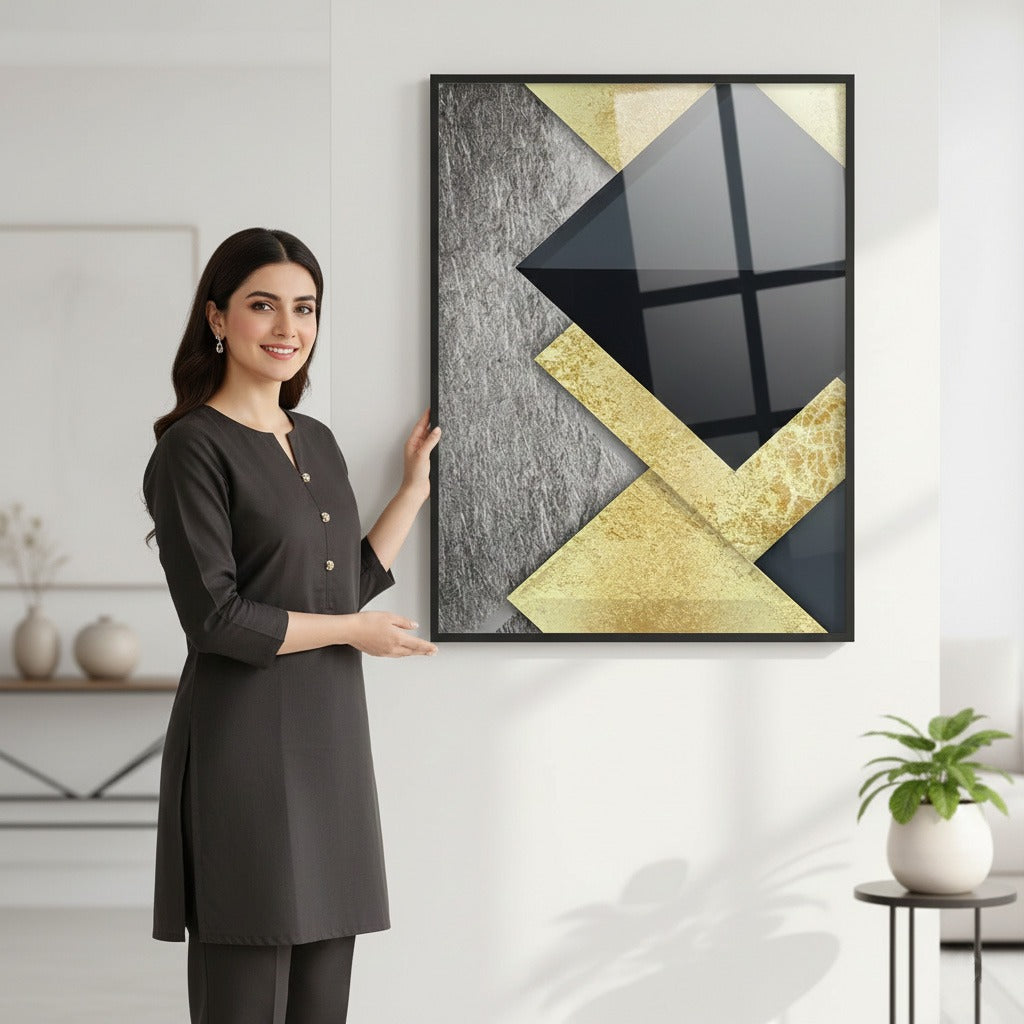 Marble and Gold Geometric Modern Art | Wall Art