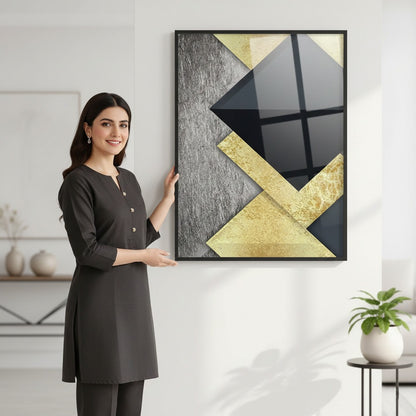 Marble and Gold Geometric Modern Art | Wall Art
