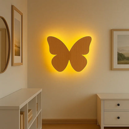 Modern Butterfly Shape Wooden Wall Lamp