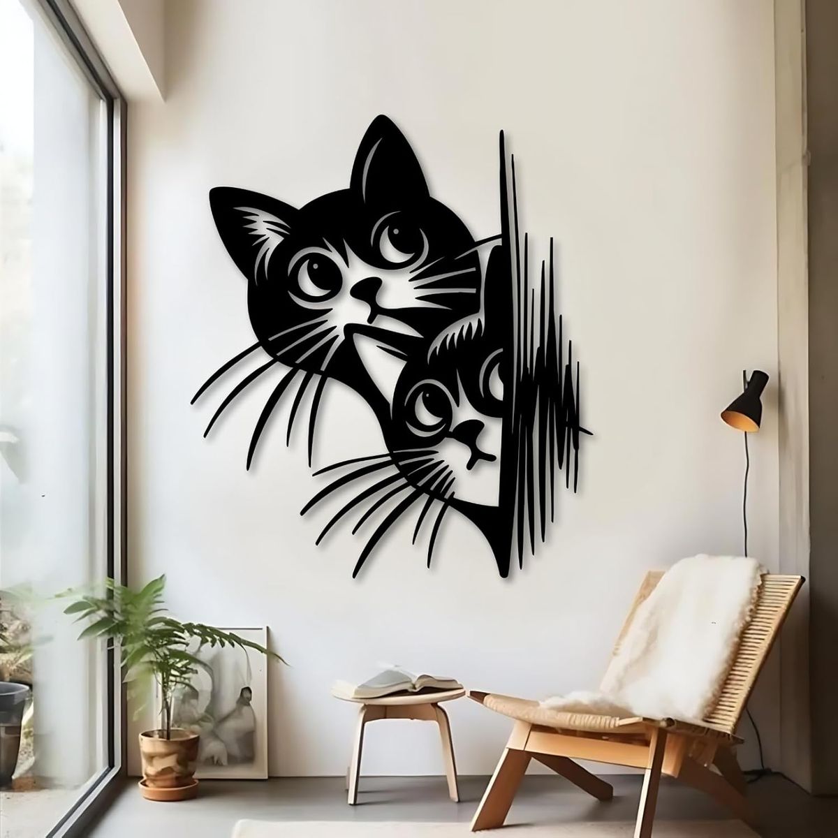 Cat Head Metal Wall Art