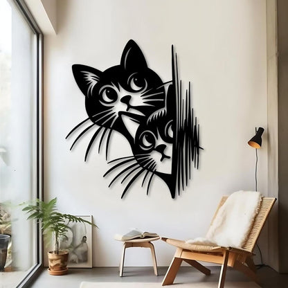 Cat Head Metal Wall Art