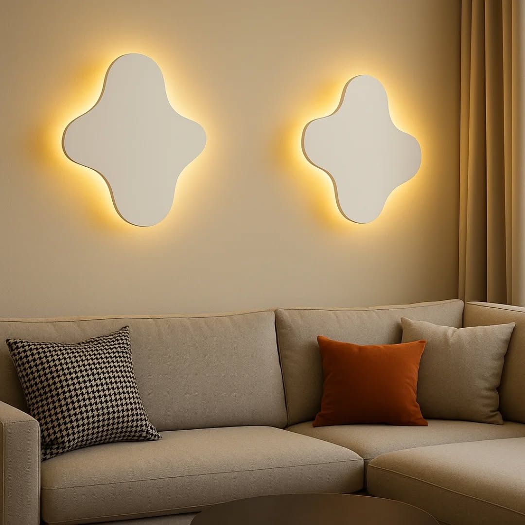 Modern Abstract Cloud Wooden Wall Lamp