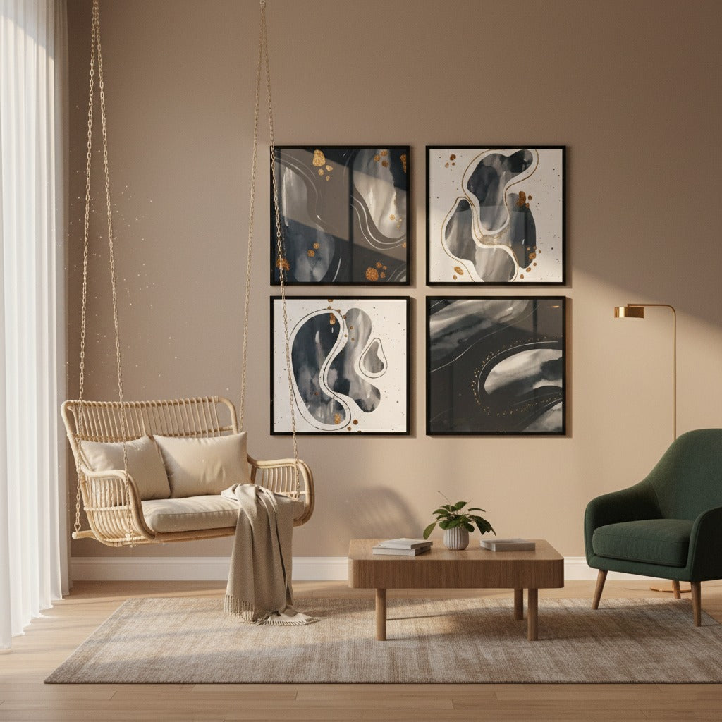 MUET Hand Painted Watercolor (4Panel) Wall Art