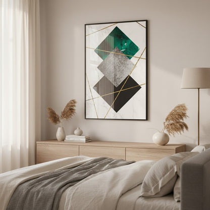 Marble Background Gold Line Print | Wall Art
