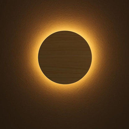 Luna Halo Wooden Wall Lamp