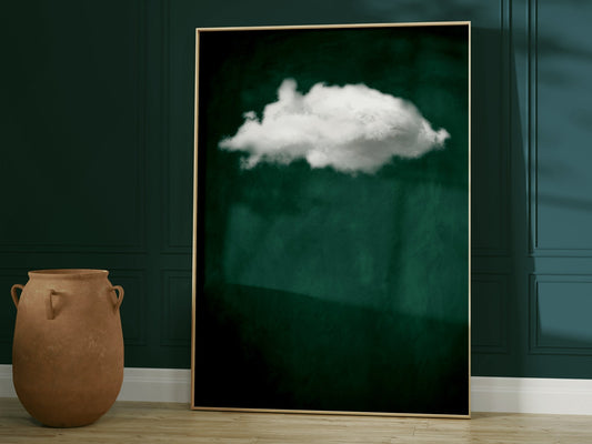 Emerald Green Cloud Print · Emerald Green Wall Art · Abstract Art Print · Minimalist Wall Art · Maximalist Decor · Dark Green Wall Art