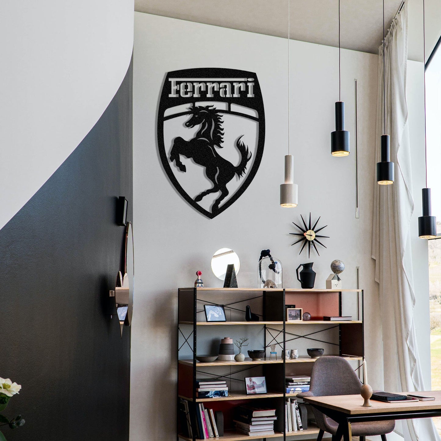 Ferrari Black Metal Wall Art
