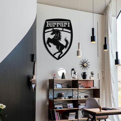 Ferrari Black Metal Wall Art