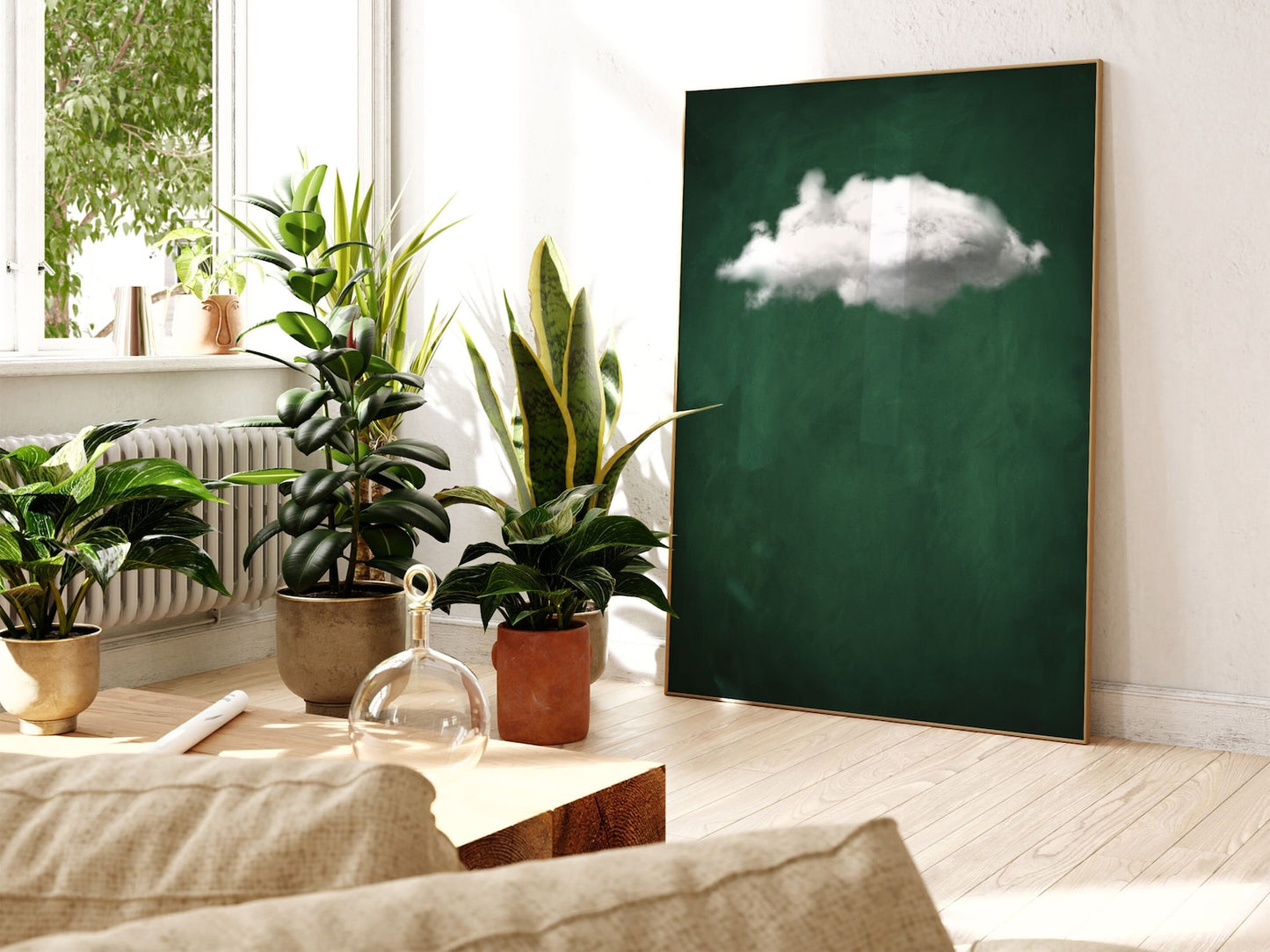 Emerald Green Cloud Print · Emerald Green Wall Art · Abstract Art Print · Minimalist Wall Art · Maximalist Decor · Dark Green Wall Art