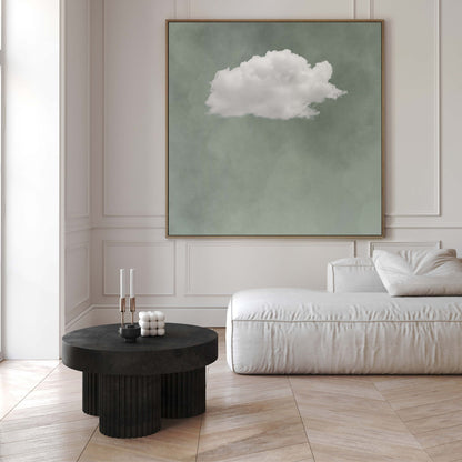 Sage Green Cloud Wall Art, Square Canvas Print, Abstract Art Print, Minimalist, Large Wall Art, Living Room Decor, Framed Wall Art, Neutral