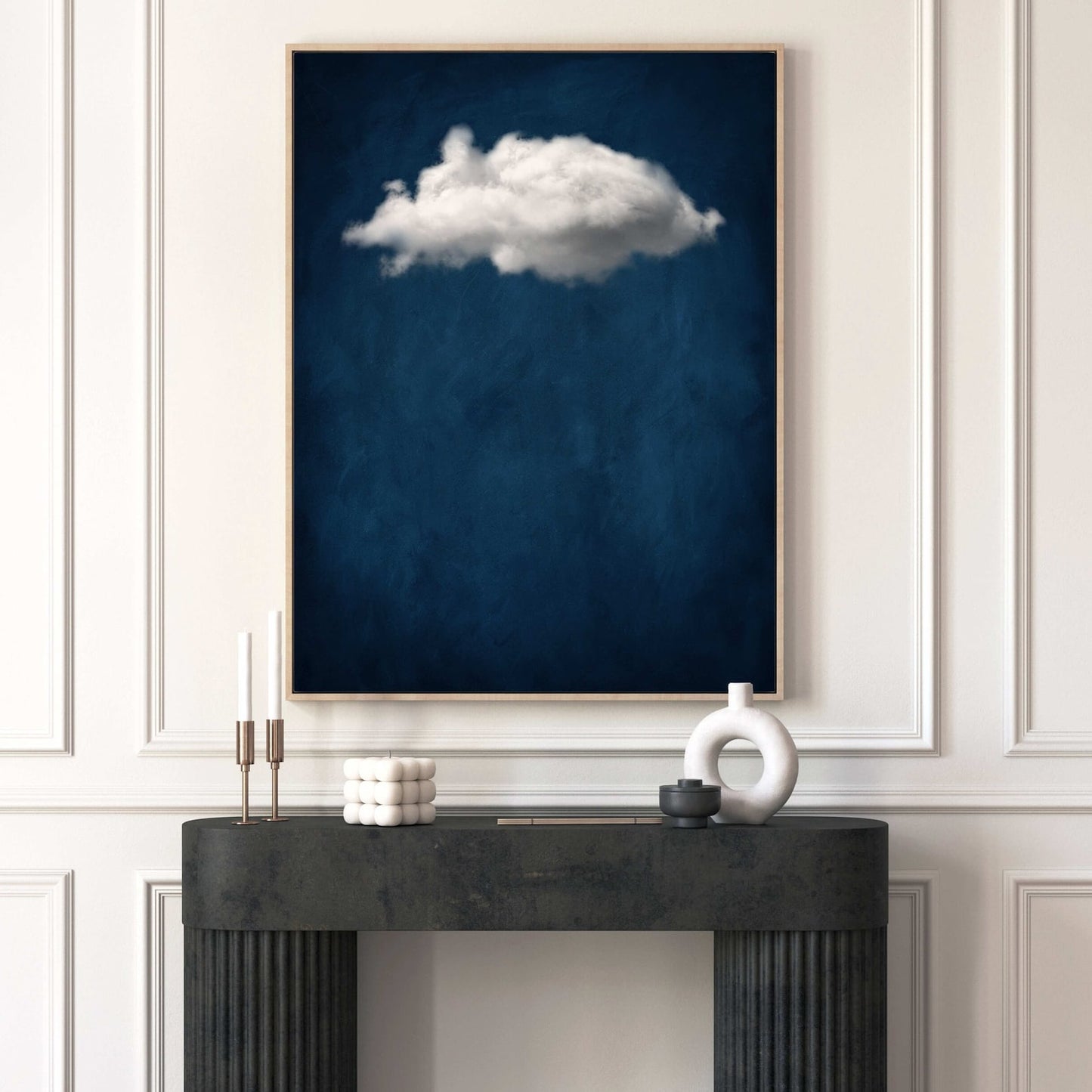 Cloud Wall Art · Blue Wall Art · Abstract Art Print · Minimalist Wall Art · Indigo Art · Maximalist Decor