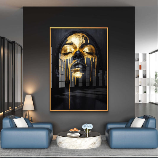 Gold Dripping Single Wall Art