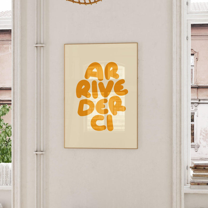 Retro Arrivederci Print: Bold Italian Typography